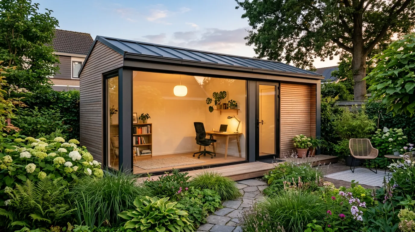Garden studio in backyard